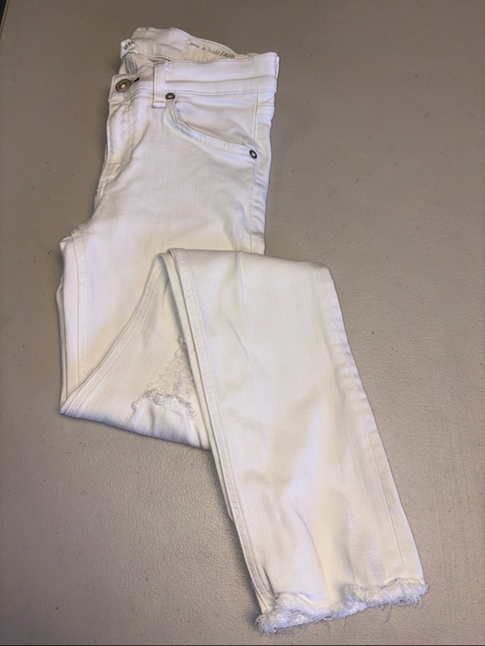 Rag &Bone White Stretch Crop Jean Sz 25
